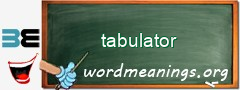WordMeaning blackboard for tabulator